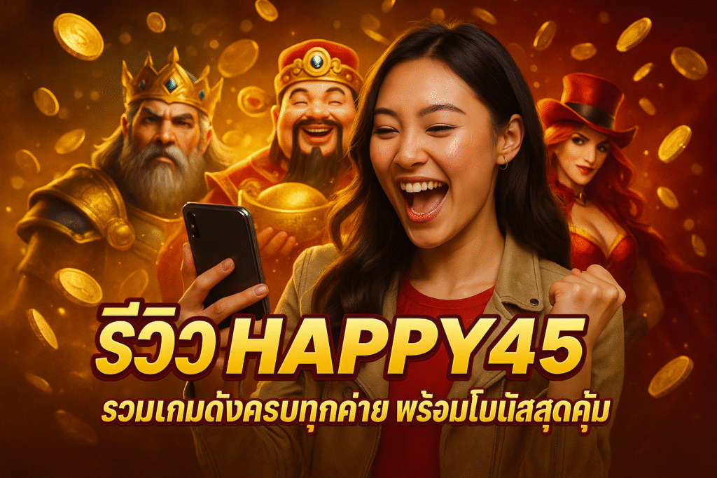 รีวิว HAPPY45 รวมเกมดังครบทุกค่าย พร้อมโบนัสสุดคุ้ม